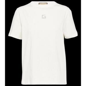 Gucci Square G Embellished Cotton T-Shirt Size L NWT Made in Italy